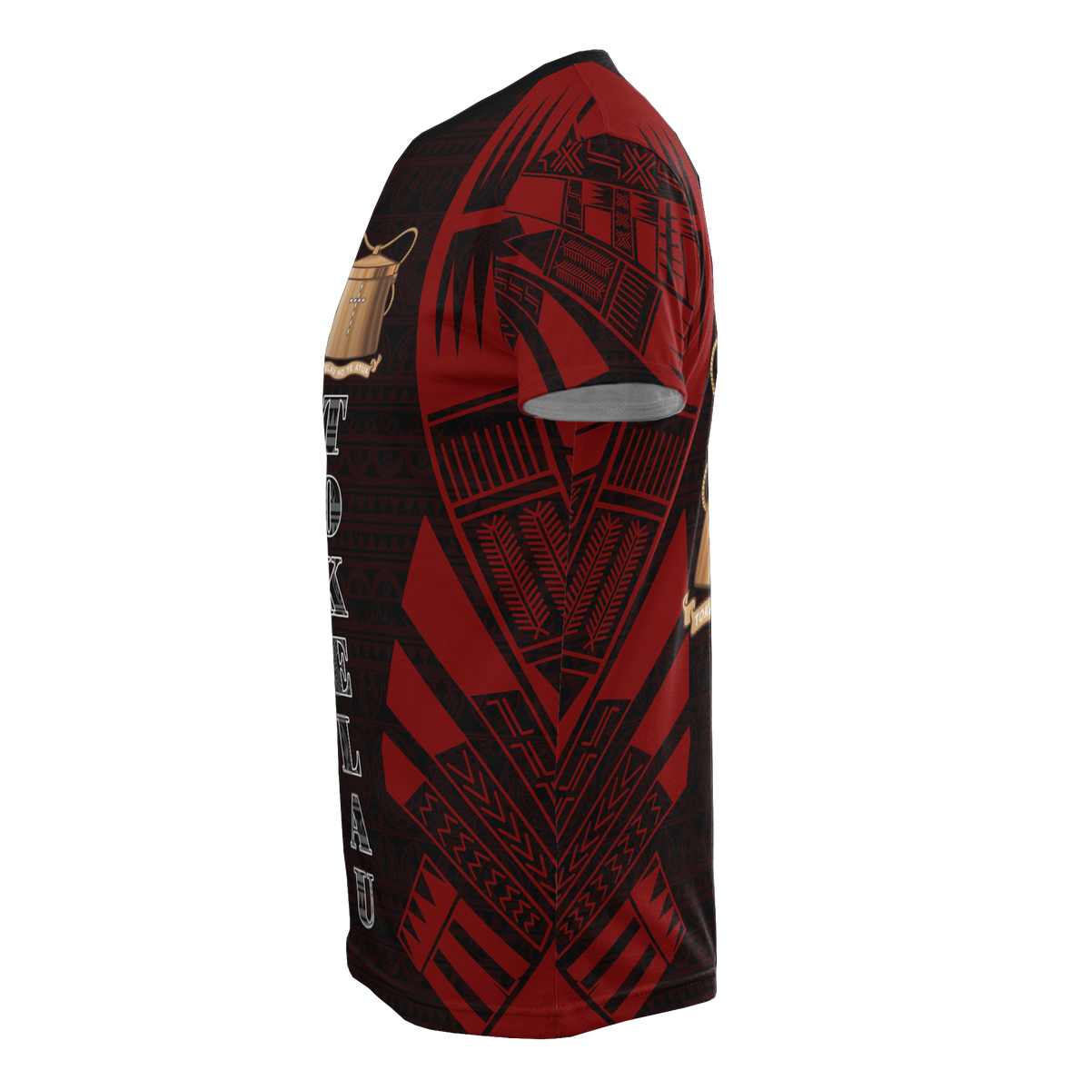 Tokelau T Shirt Tokelauan Coat of Arms Polynesian Tattoo Red Style - Polynesian Pride
