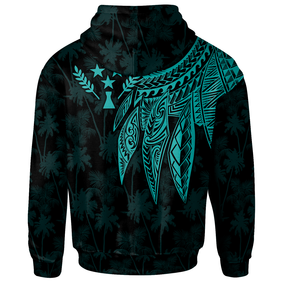Kosrae Custom Hoodie Polynesian Wings (Turquoise) - Polynesian Pride