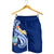 Guam Men's Shorts - Guam Seal Polynesian Patterns Plumeria (Blue) - Polynesian Pride