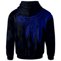 Polynesian Hawaii Custom Hoodie Polynesian Wings (Blue) - Polynesian Pride