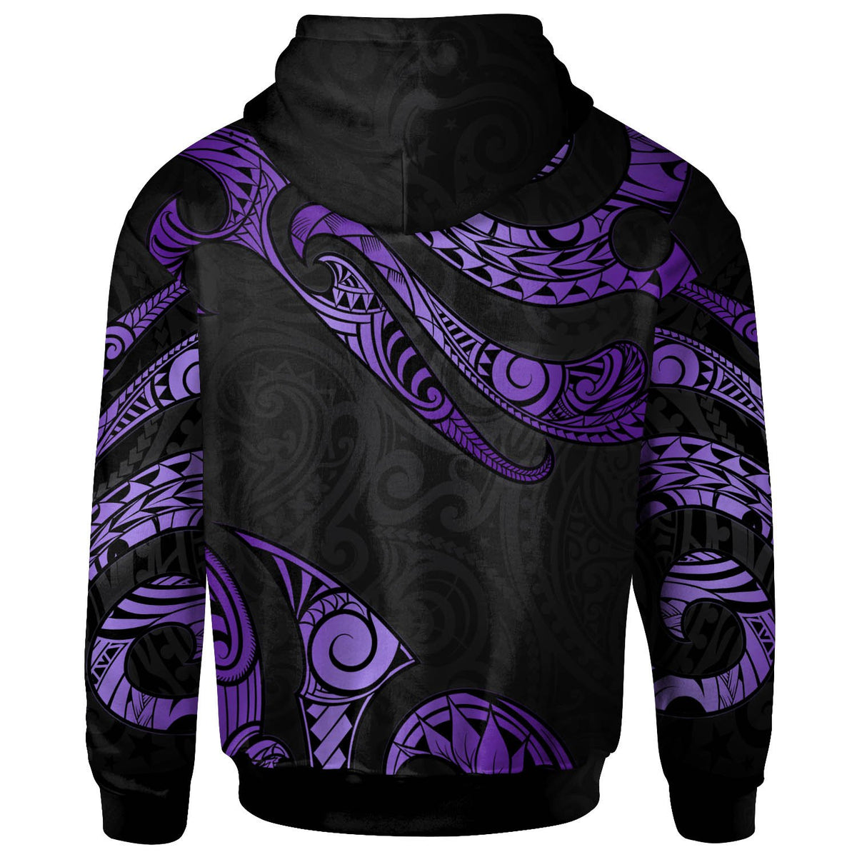 Yap Polynesian Zip Hoodie Polynesian Tattoo Purple Version - Polynesian Pride