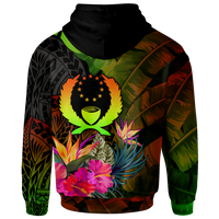 Pohnpei Polynesian Hoodie Hibiscus and Banana Leaves - Polynesian Pride