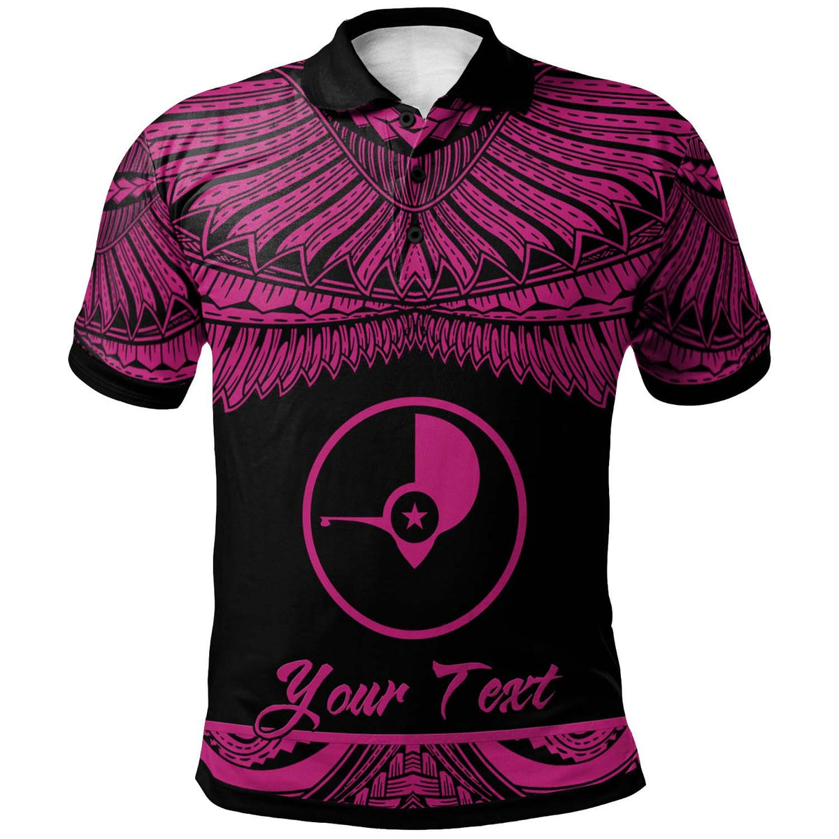 Yap Custom Polo Shirt Polynesian Tattoo Pink Version Unisex Pink - Polynesian Pride