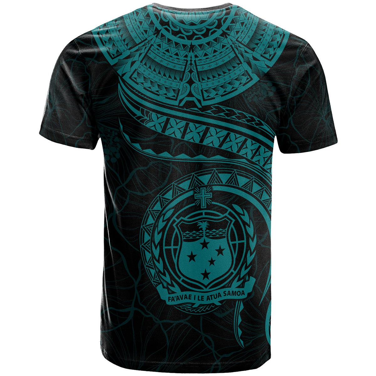 Polynesian Samoa Custom T shirt Samoan Waves (Turquoise) - Polynesian Pride