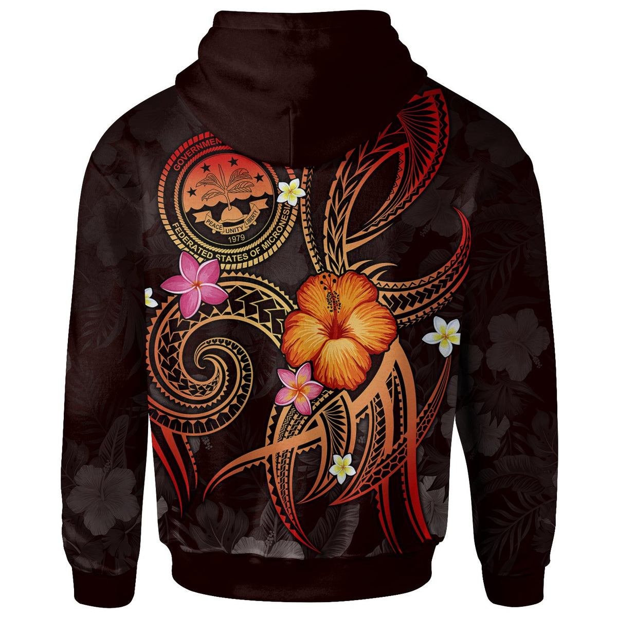 Federated States of Micronesia Polynesian Zip up Hoodie Legend of FSM (Red) - Polynesian Pride