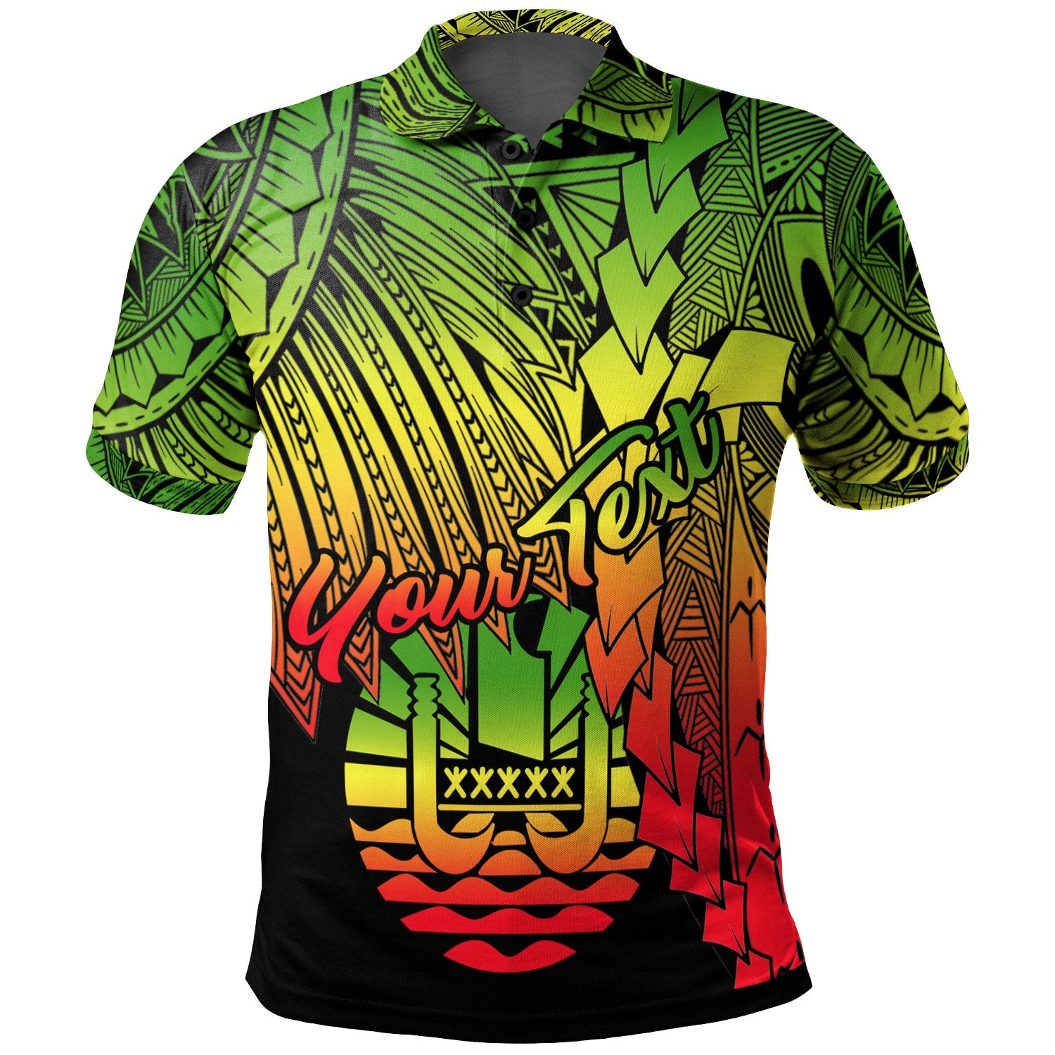 Polynesian Tahiti Custom Polo Tribal Wave Tattoo Reggae Unisex Reggae - Polynesian Pride