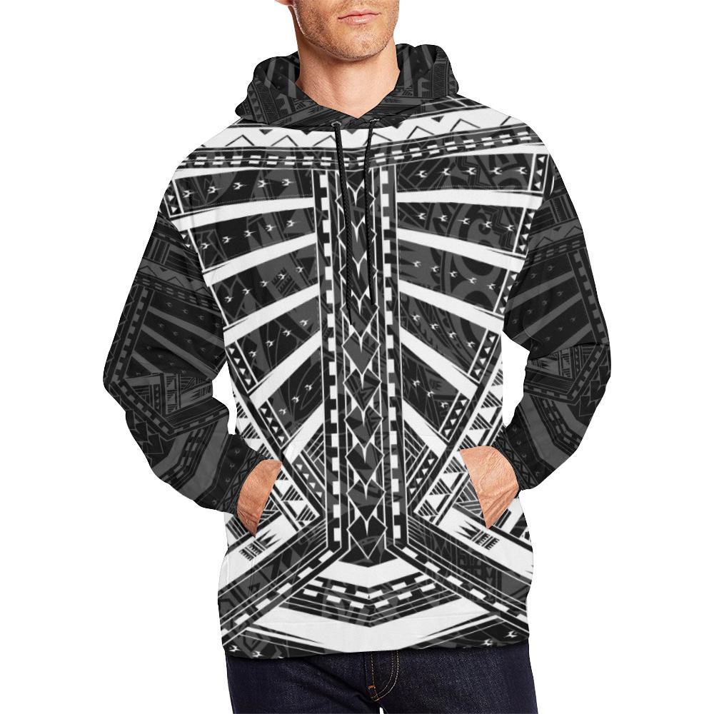 Polynesian Tattoo All Over Hoodie White - Polynesian Pride
