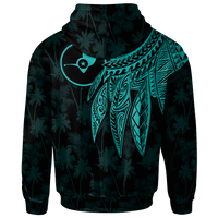 Yap Zip up Hoodie Polynesian Wings (Turquoise) - Polynesian Pride