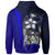 Chuuk Micronesian Zip up Hoodie Blue Turtle with Hook - Polynesian Pride