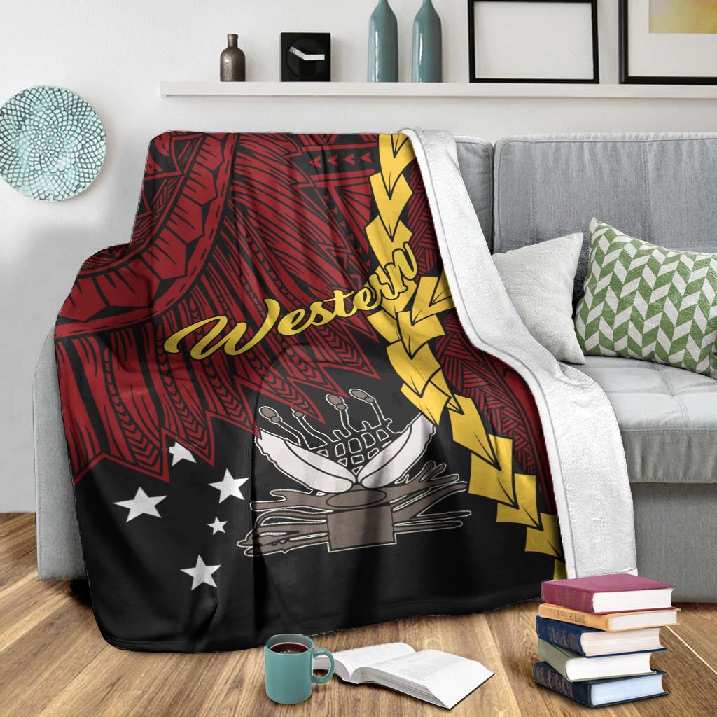 Papua New Guinea Western Province Polynesian Blanket - Tribal Wave Tattoo - Polynesian Pride