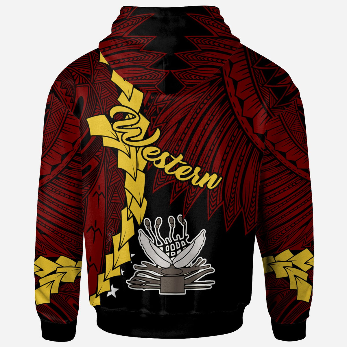 Papua New Guinea Western Province Polynesian Hoodie Tribal Wave Tattoo - Polynesian Pride