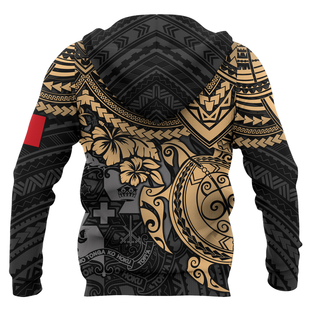 Tonga Polynesian Hoodie (Zip up) Golden Turtle - Polynesian Pride