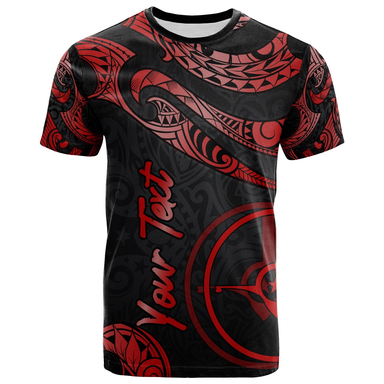 Yap Micronesia Custom T Shirt Polynesian Tattoo Red Version Unisex Red - Polynesian Pride