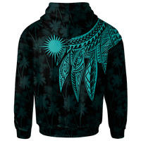 Marshall Islands Hoodie Polynesian Wings (Turquoise) - Polynesian Pride