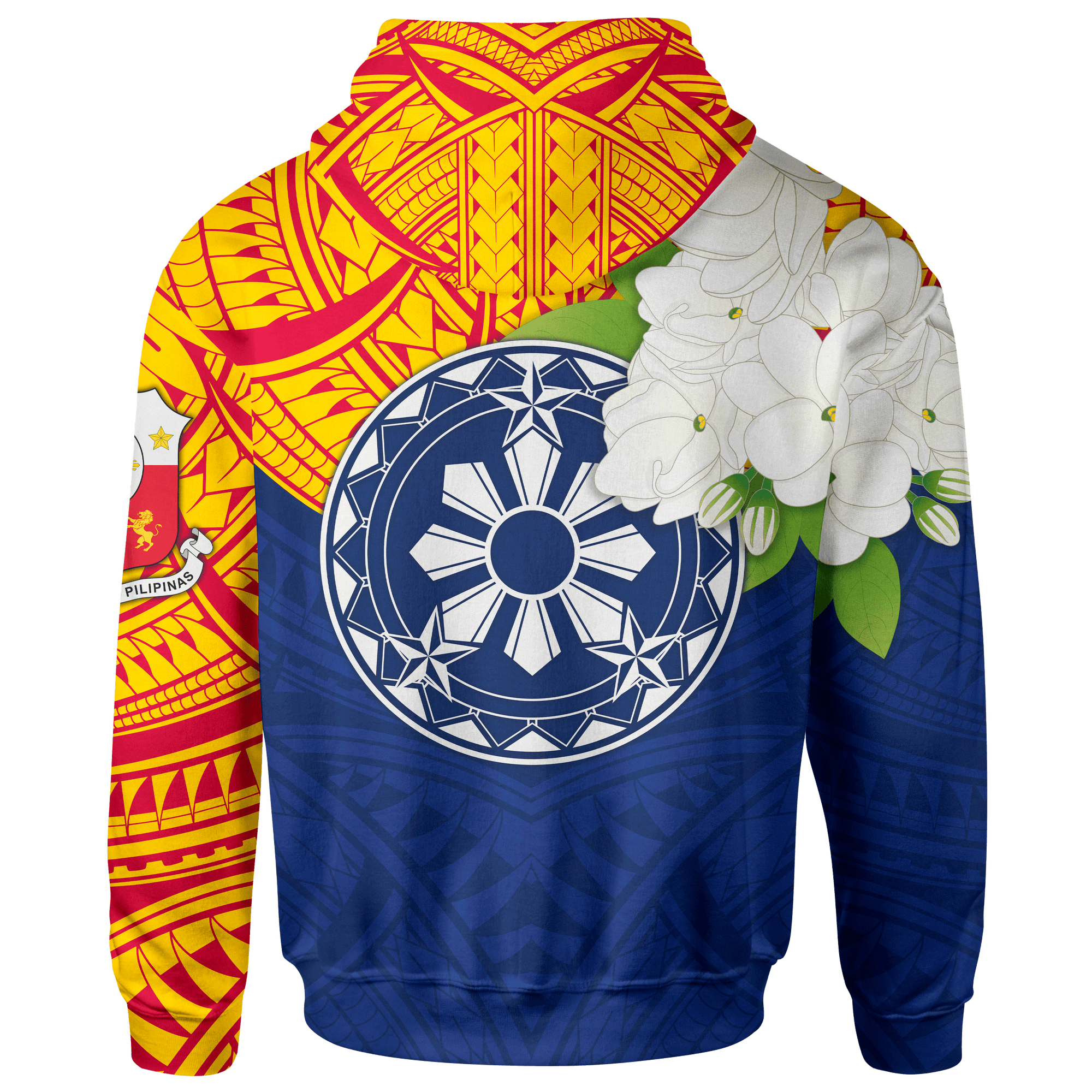 The Philippines Custom Zip up Hoodie Filipino Sampaguita Unisex Red - Polynesian Pride