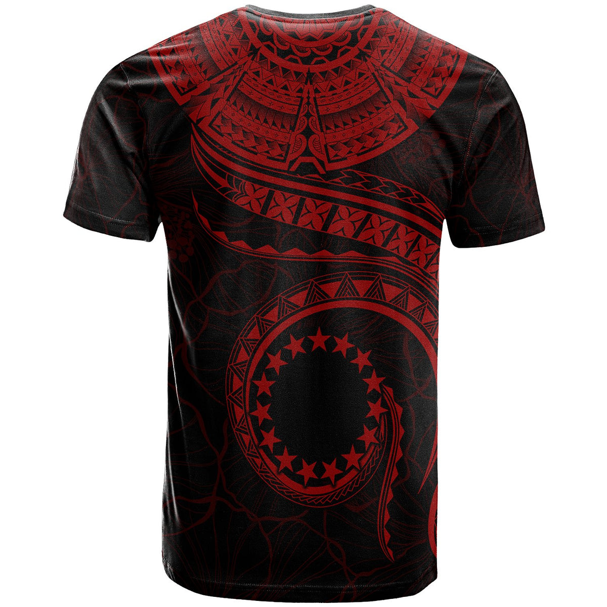 Cook Islands Polynesian T Shirt Cook Islands Waves (Red) - Polynesian Pride