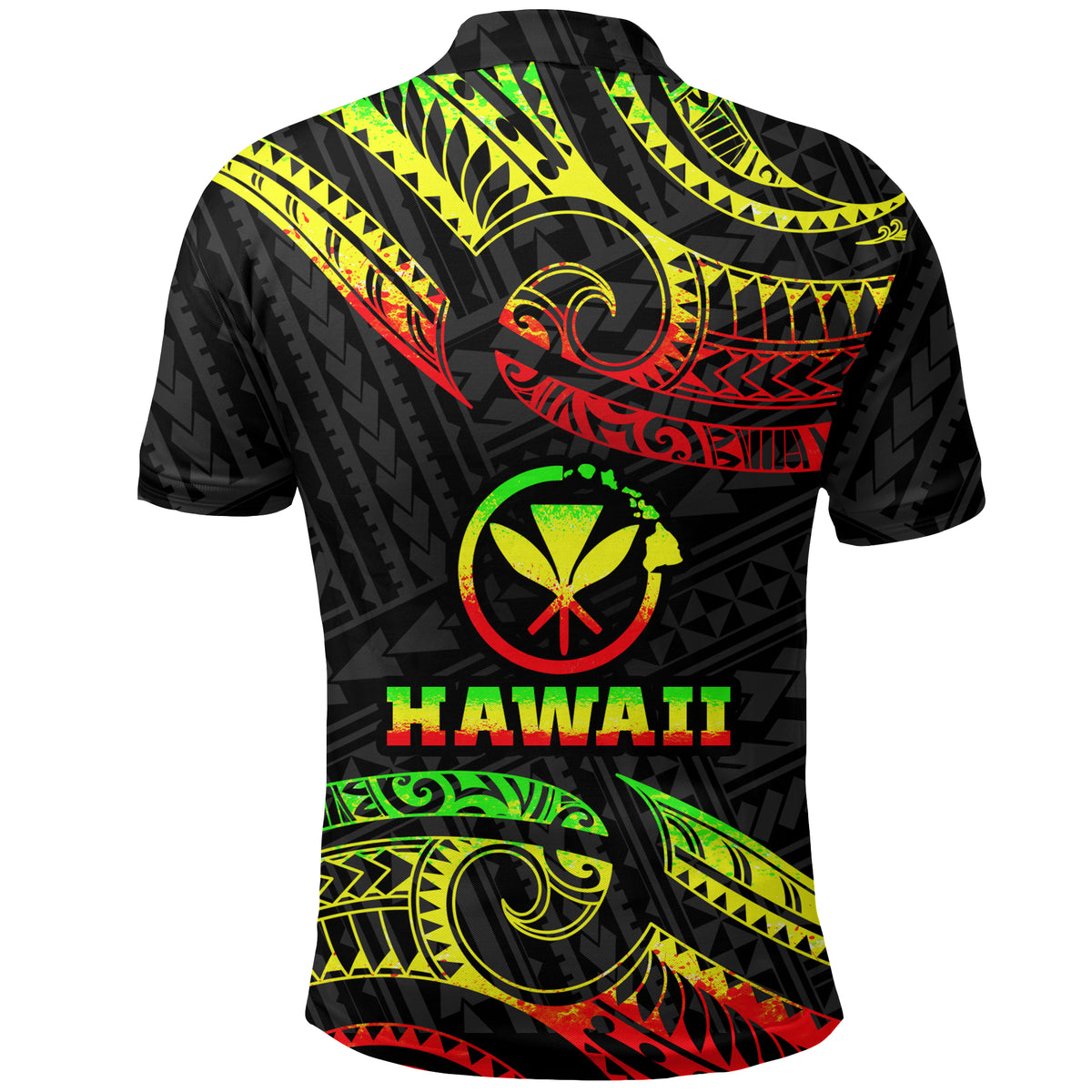Hawaii Polo Shirt Tribal Pattern Reggae LT12 - Polynesian Pride