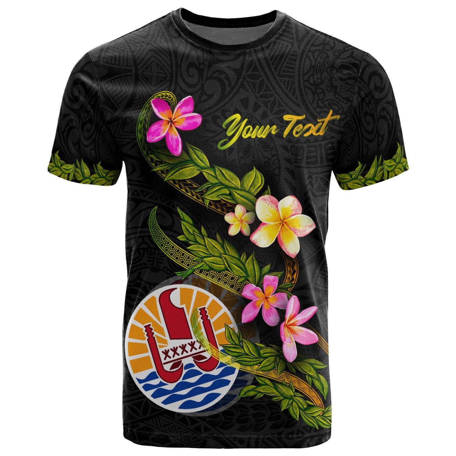 Tahiti Polynesian Custom T Shirt Tropical Summer Unisex Black - Polynesian Pride