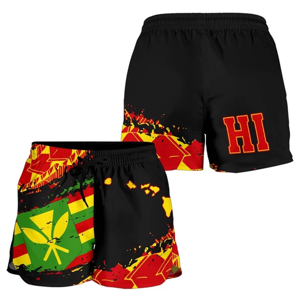 Kanaka Flag Polynesian Shorts - Nora Style Women Art - Polynesian Pride