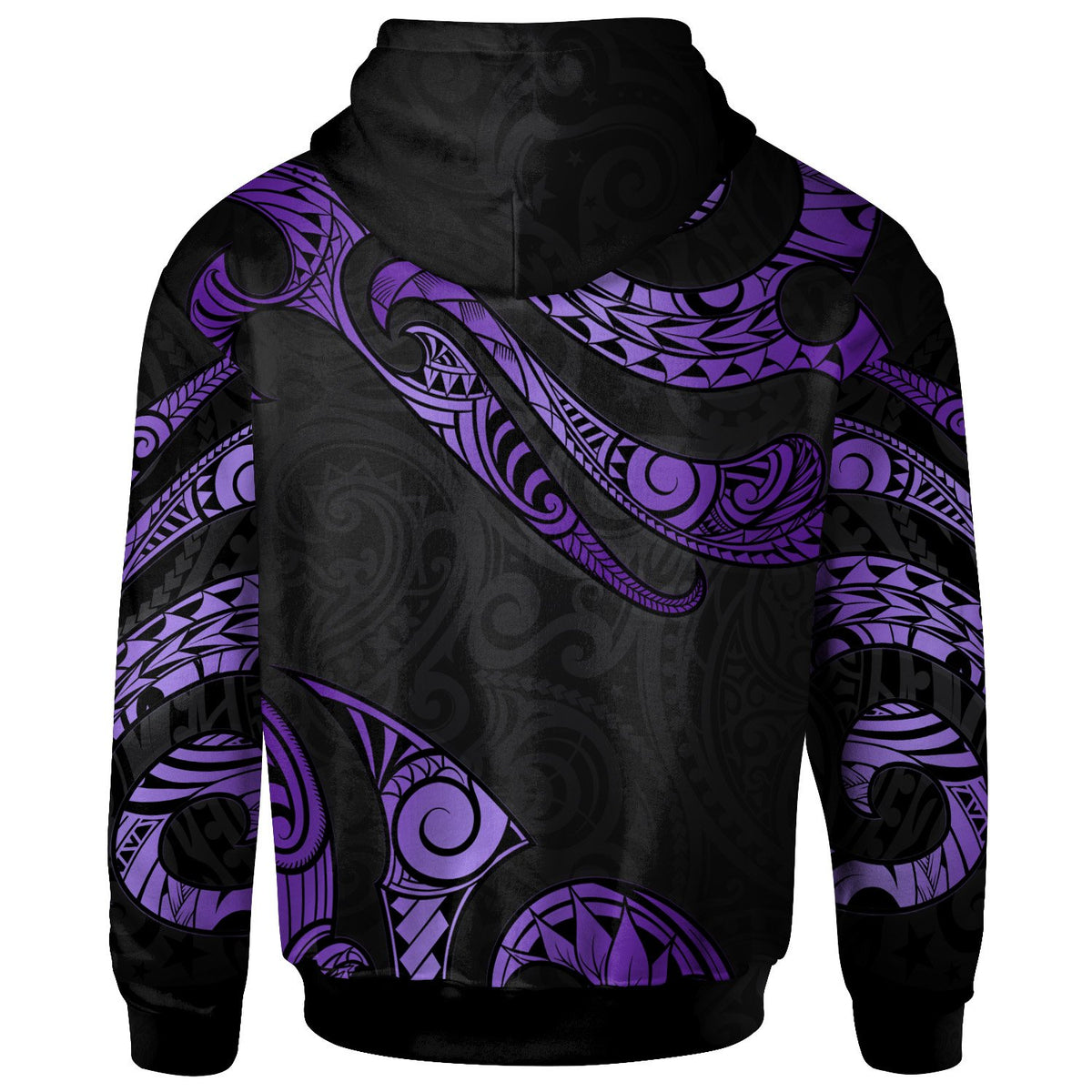 Tokelau Hoodie Polynesian Tattoo Purple Version - Polynesian Pride