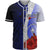 Chuuk Polynesian Custom Personalised Baseball Shirt - Coat Of Arm With Hibiscus Blue Unisex Blue - Polynesian Pride