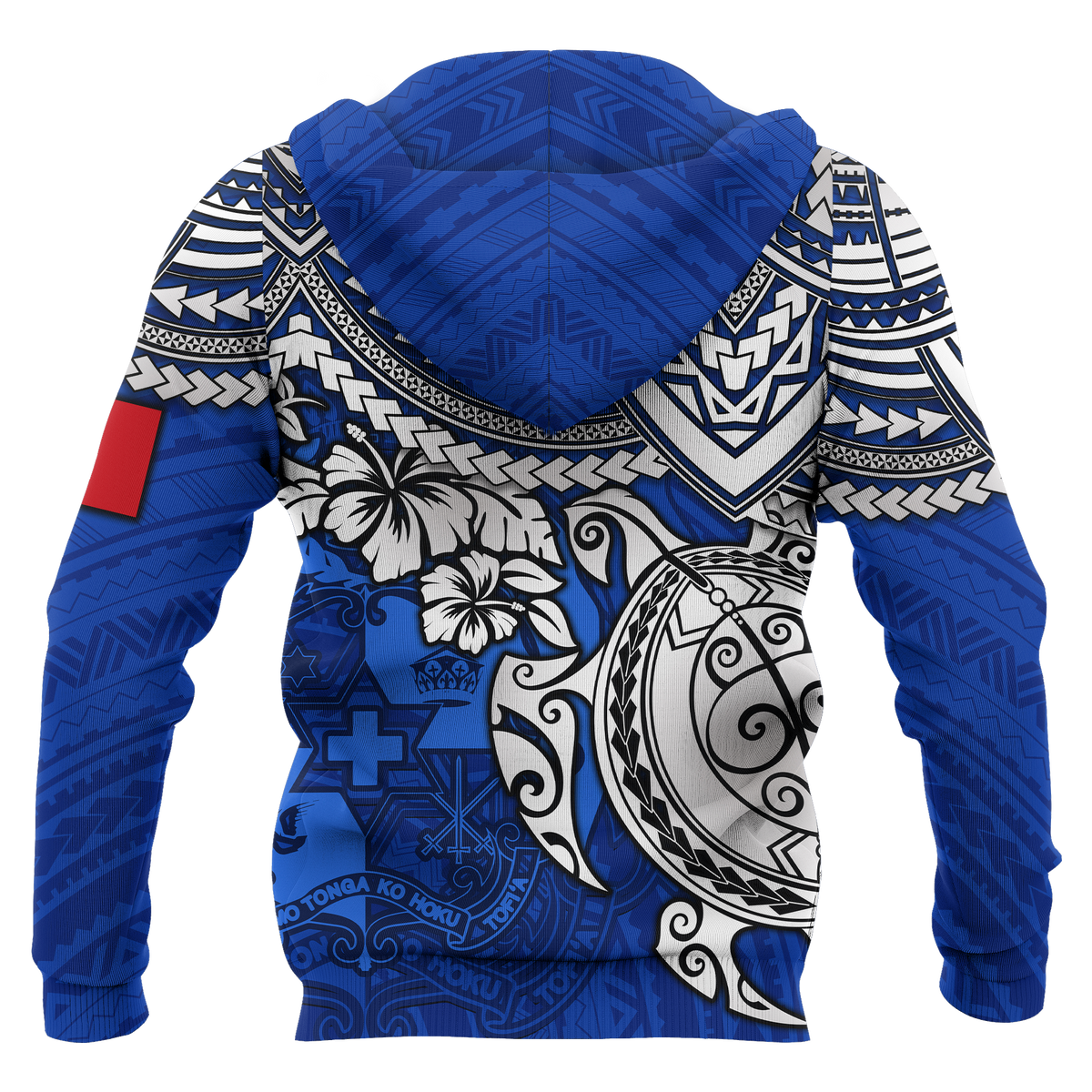 Tonga Polynesian Hoodie (Zip up) Blue Turtle - Polynesian Pride
