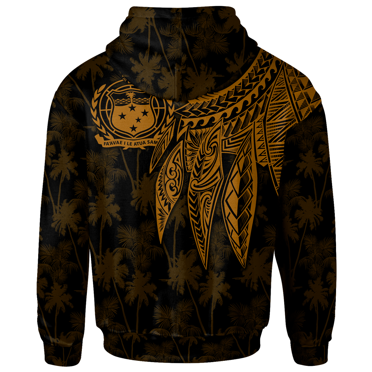 Samoa Custom Zip up Hoodie Polynesian Wings (Golden) - Polynesian Pride