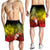 Cook Islands Men's Shorts - Humpback Whale with Tropical Flowers (Yellow) - Polynesian Pride