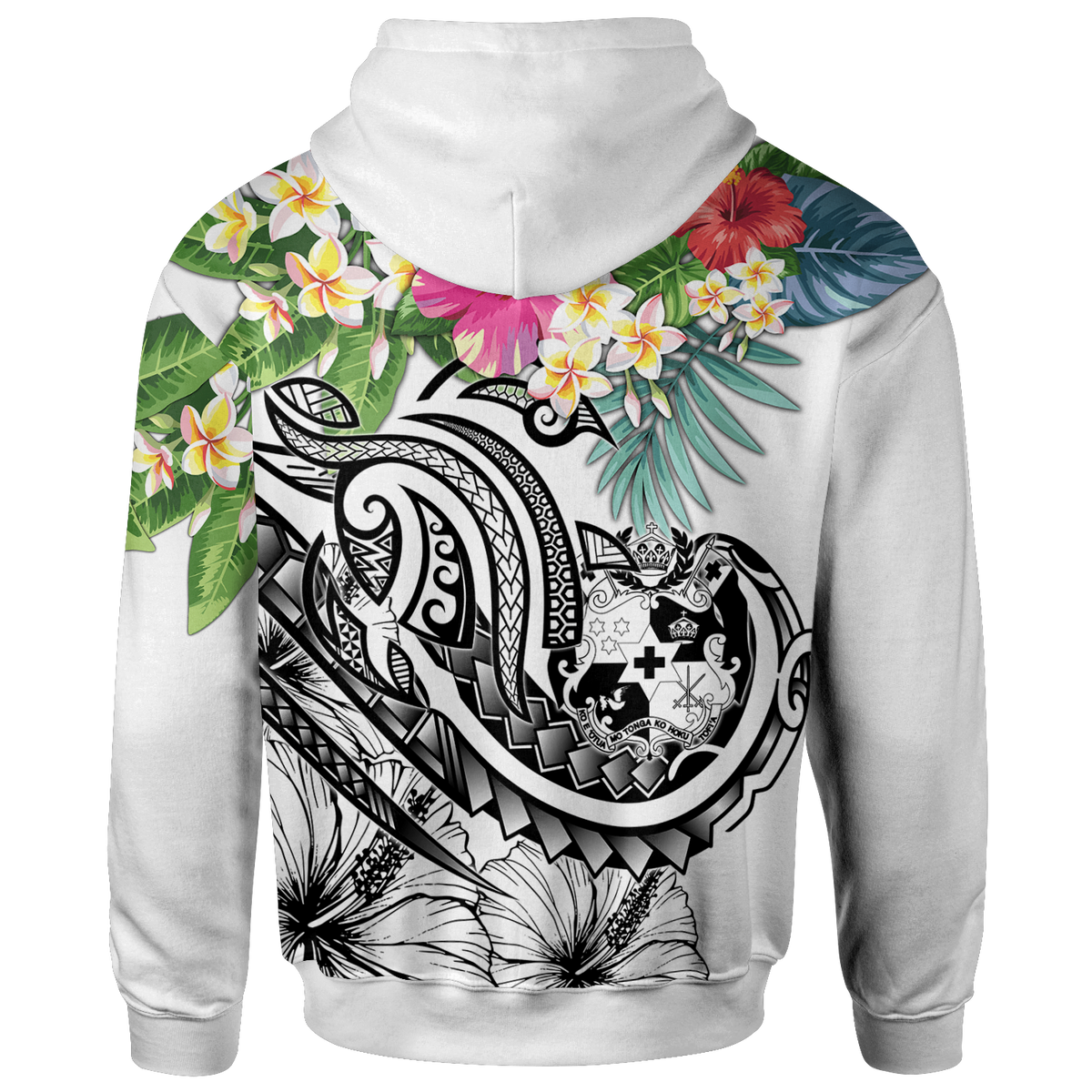 Tonga Polynesian Zip up Hoodie Summer Plumeria (White) - Polynesian Pride