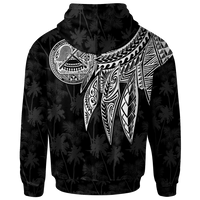 American Samoa Custom Zip up Hoodie Polynesian Wings (White) - Polynesian Pride