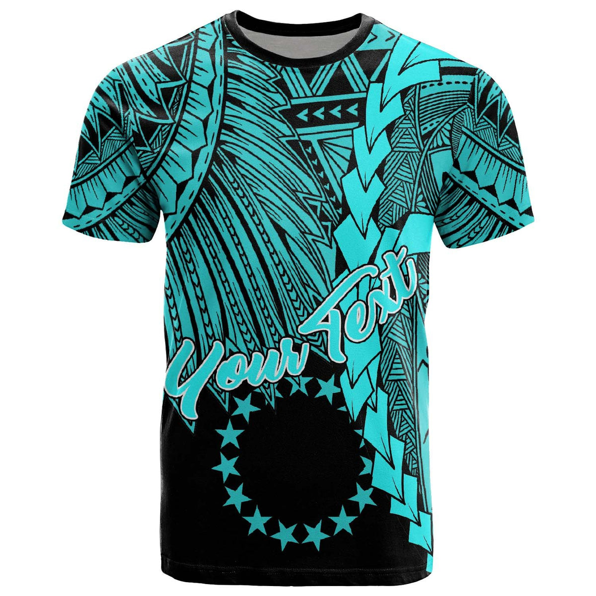 Cook Islands Polynesian Custom T Shirt Tribal Wave Tattoo Neon Blue Unisex Neon Blue - Polynesian Pride
