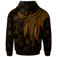 Tuvalu Custom Hoodie Polynesian Wings (Golden) - Polynesian Pride