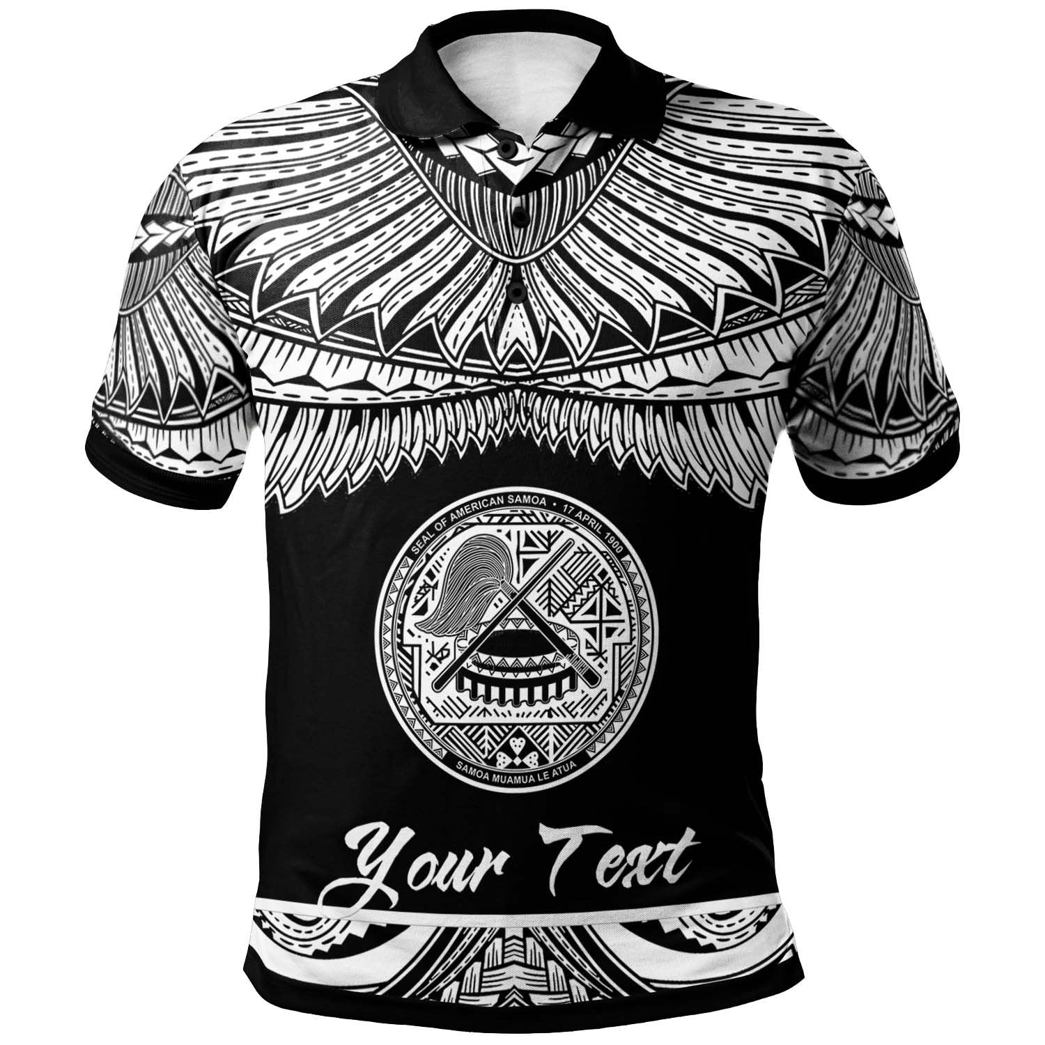 American Samoa Custom Polo Shirt Polynesian Tattoo White Version Unisex White - Polynesian Pride