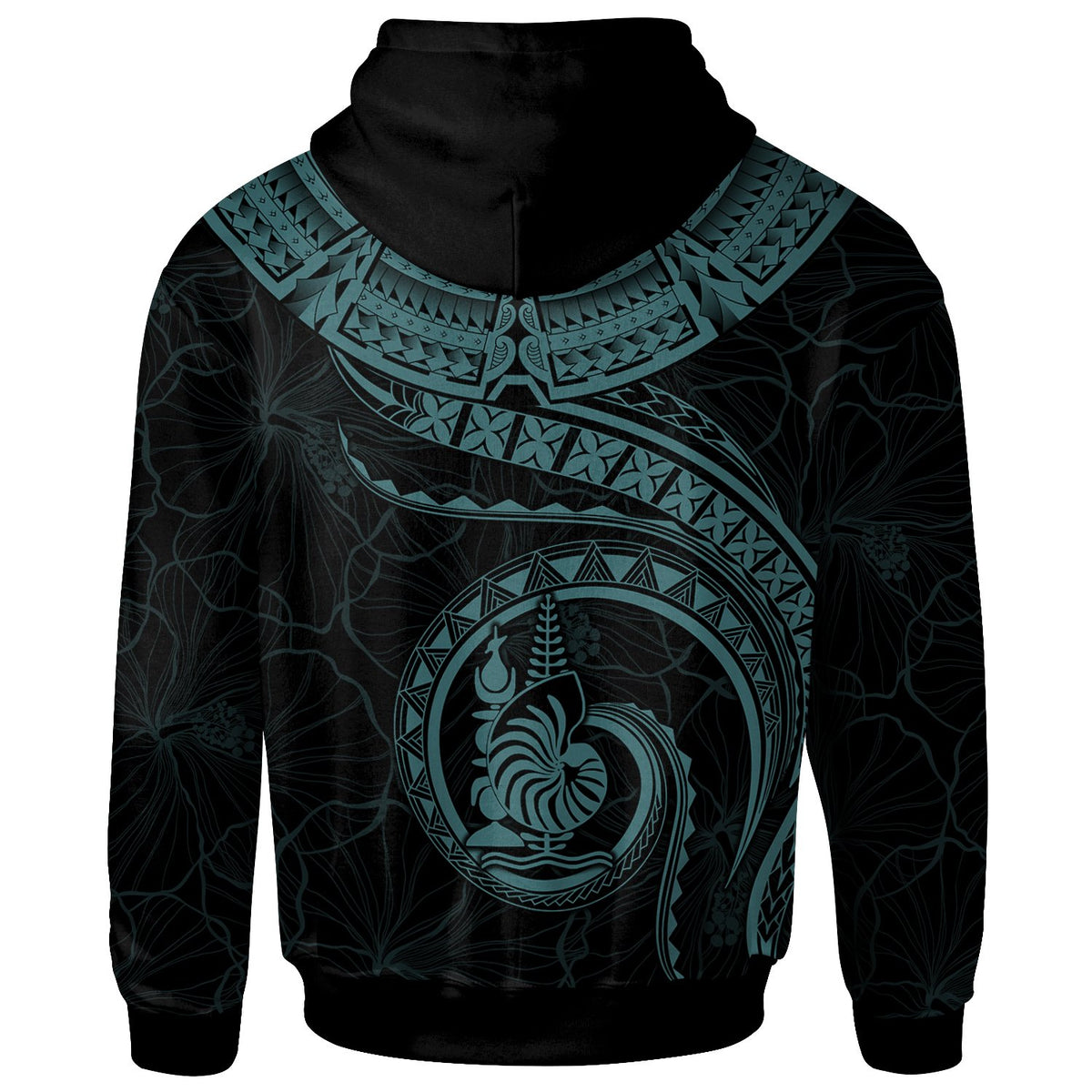 New Caledonia Polynesian Custom Hoodie New Caledonia Waves (Turquoise) - Polynesian Pride
