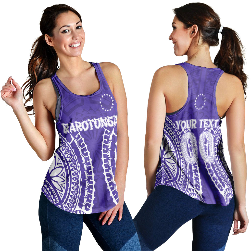 (Custom Personalised) Cook Islands Rarotonga Women Tank Top - Purple Tribal Pattern - LT12 Purple - Polynesian Pride