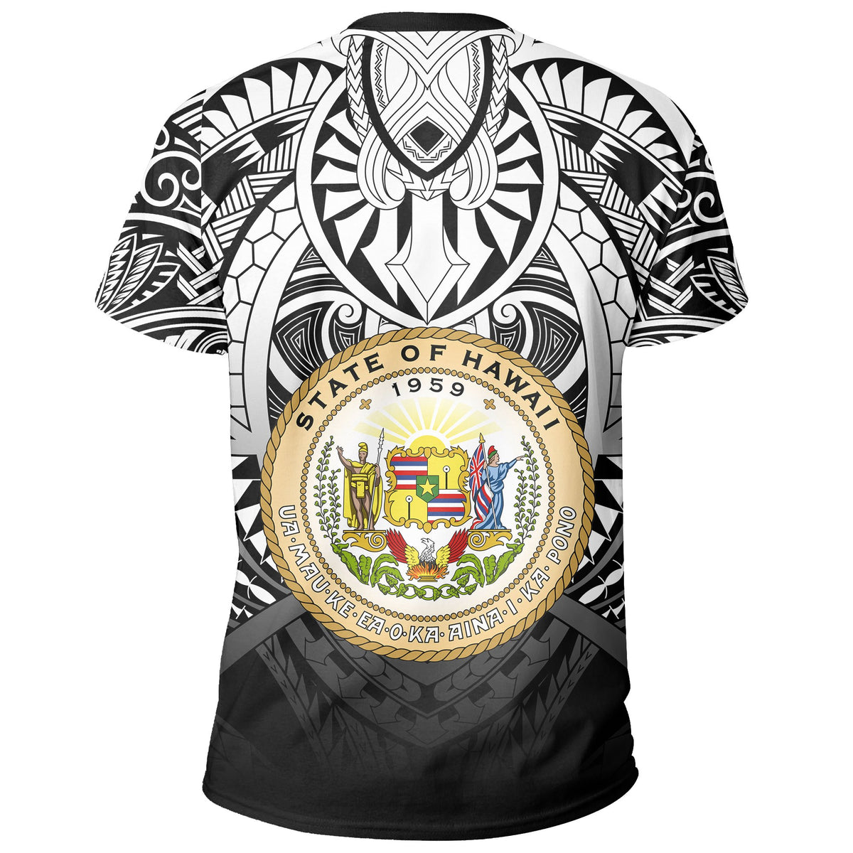 Hawaii Maka Polynesian Coat of Arms T Shirt Heaven Style White - Polynesian Pride