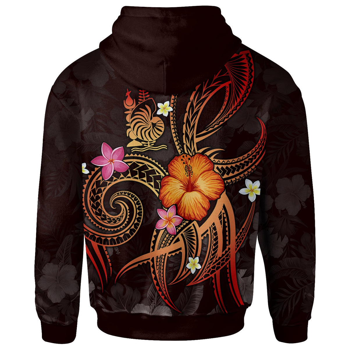 New Caledonia Polynesian Zip up Hoodie Legend of New Caledonia (Red) - Polynesian Pride