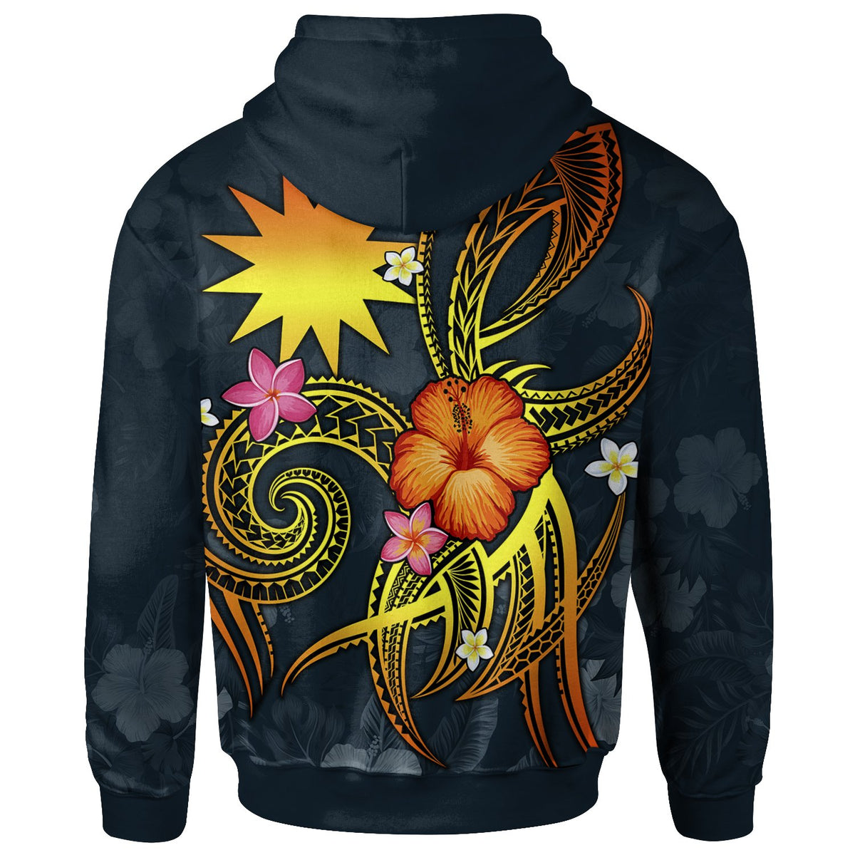 Nauru Polynesian Custom Hoodie Legend of Nauru (Blue) - Polynesian Pride