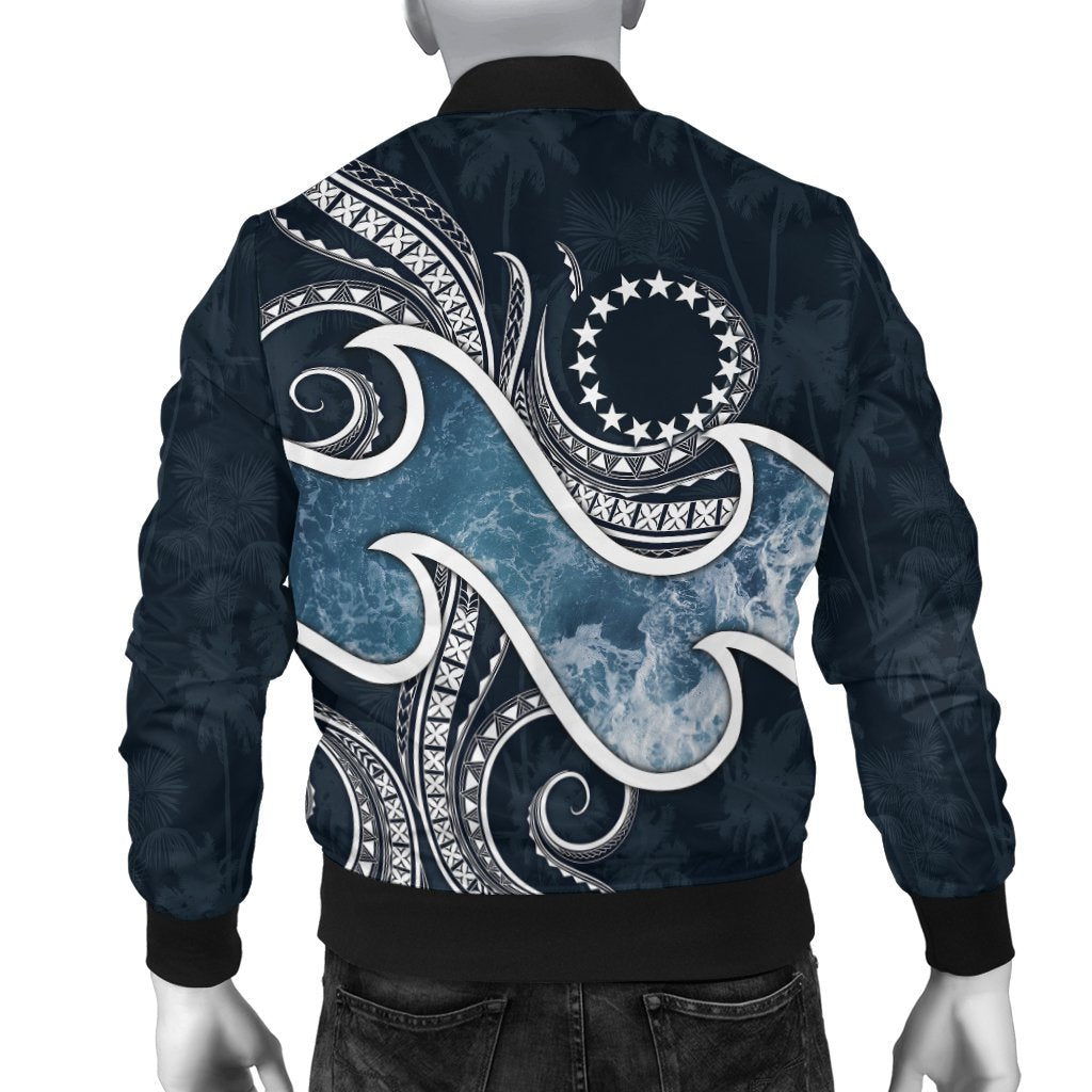 Cook Islands Polynesian Men's Bomber Jacket - Ocean Style - Polynesian Pride