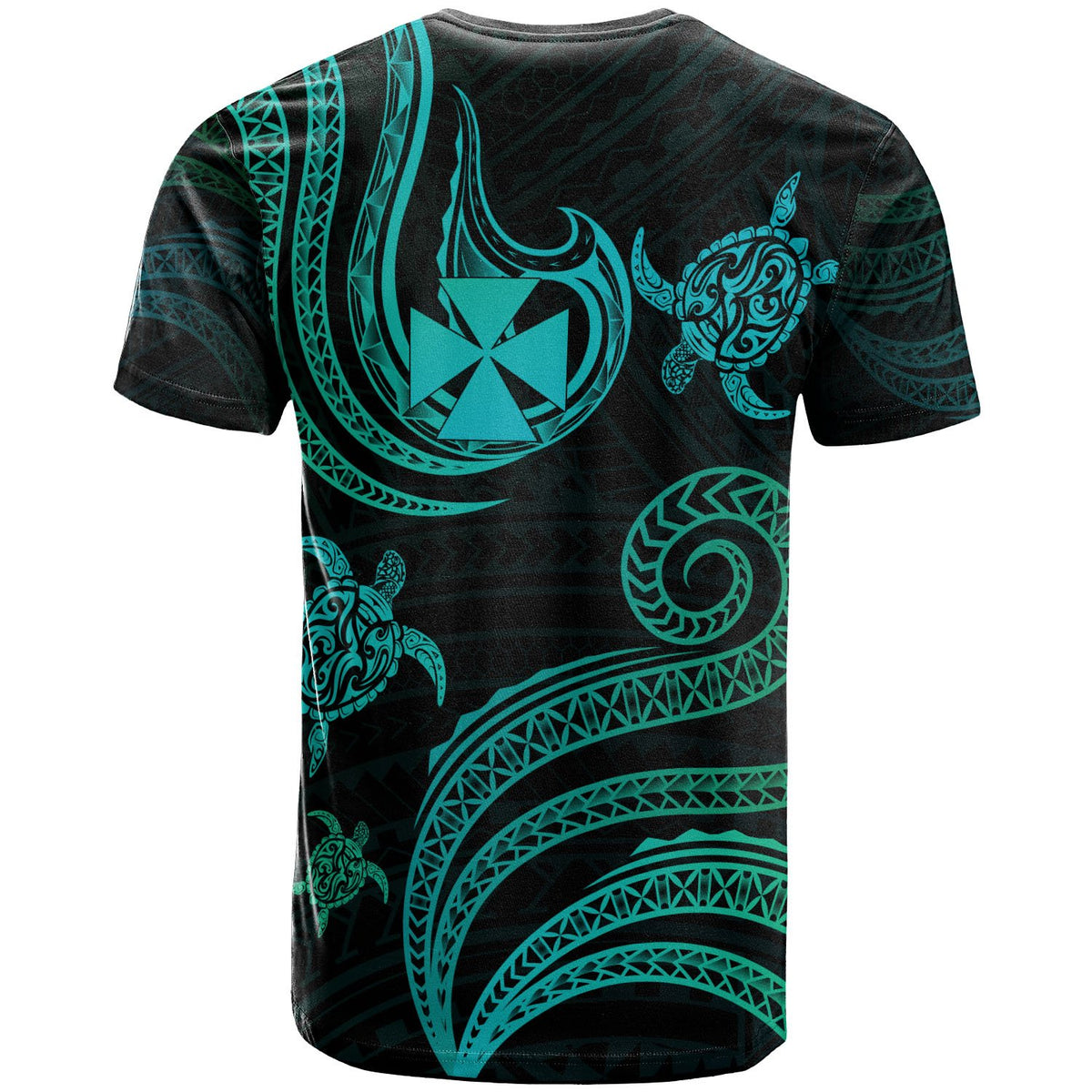 Wallis and Futuna T Shirt Polynesian Turtle With Pattern - Polynesian Pride