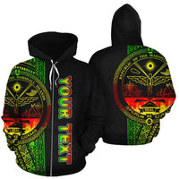 Marshall Islands Polynesian Custom Zip up Hoodie Reggae Line Unisex Reggae - Polynesian Pride