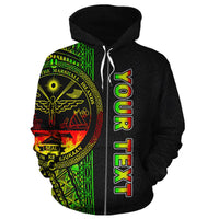 Marshall Islands Polynesian Custom Zip up Hoodie Reggae Line - Polynesian Pride