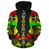 Nauru Polynesian Custom Zip up Hoodie Reggae Tattoo - Polynesian Pride