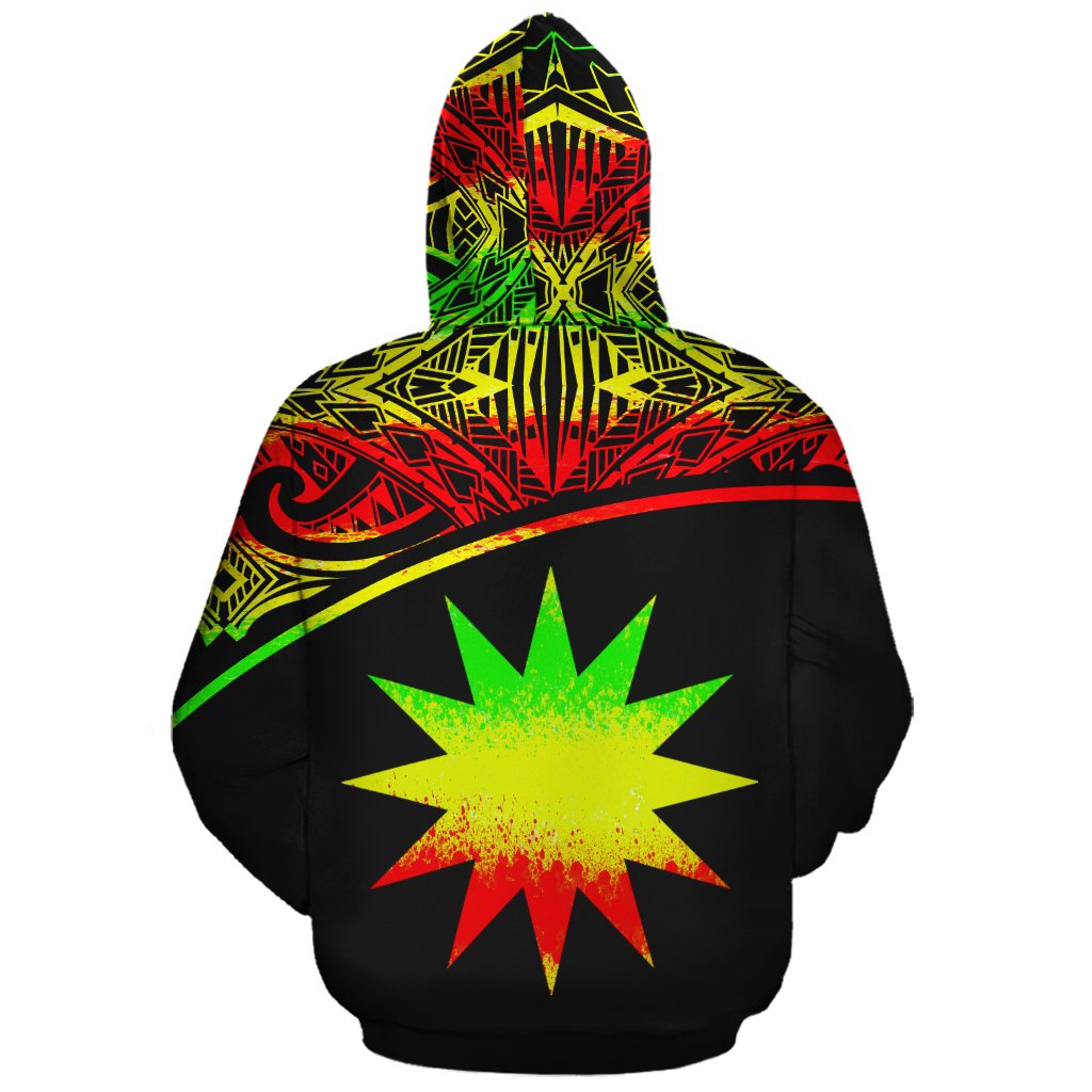 Nauru Polynesian Custom Zip up Hoodie Reggae Curve - Polynesian Pride