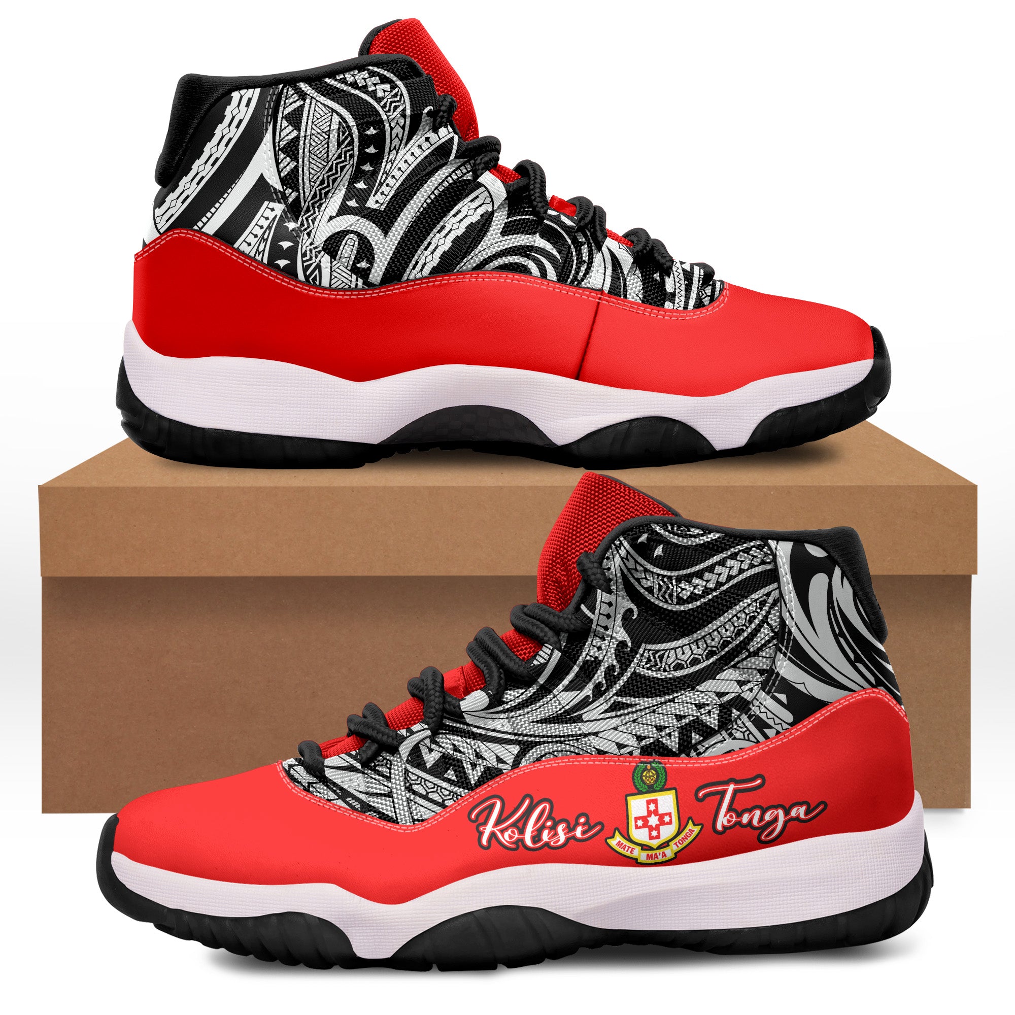 Kolisi Tonga Sneaker J.11 Style No.8 LT6 Red - Polynesian Pride