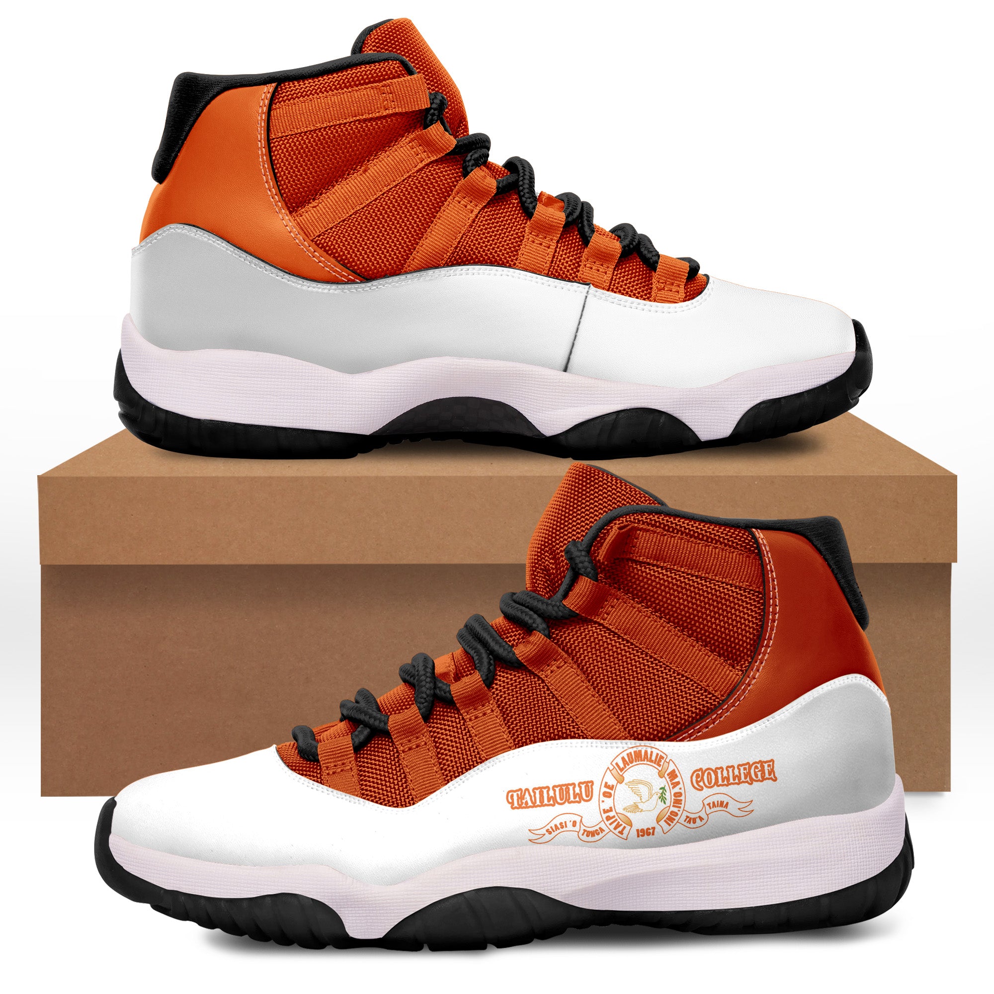 Taiulu College Tonga Sneaker J.11 Style No.4 LT6 Orange - Polynesian Pride