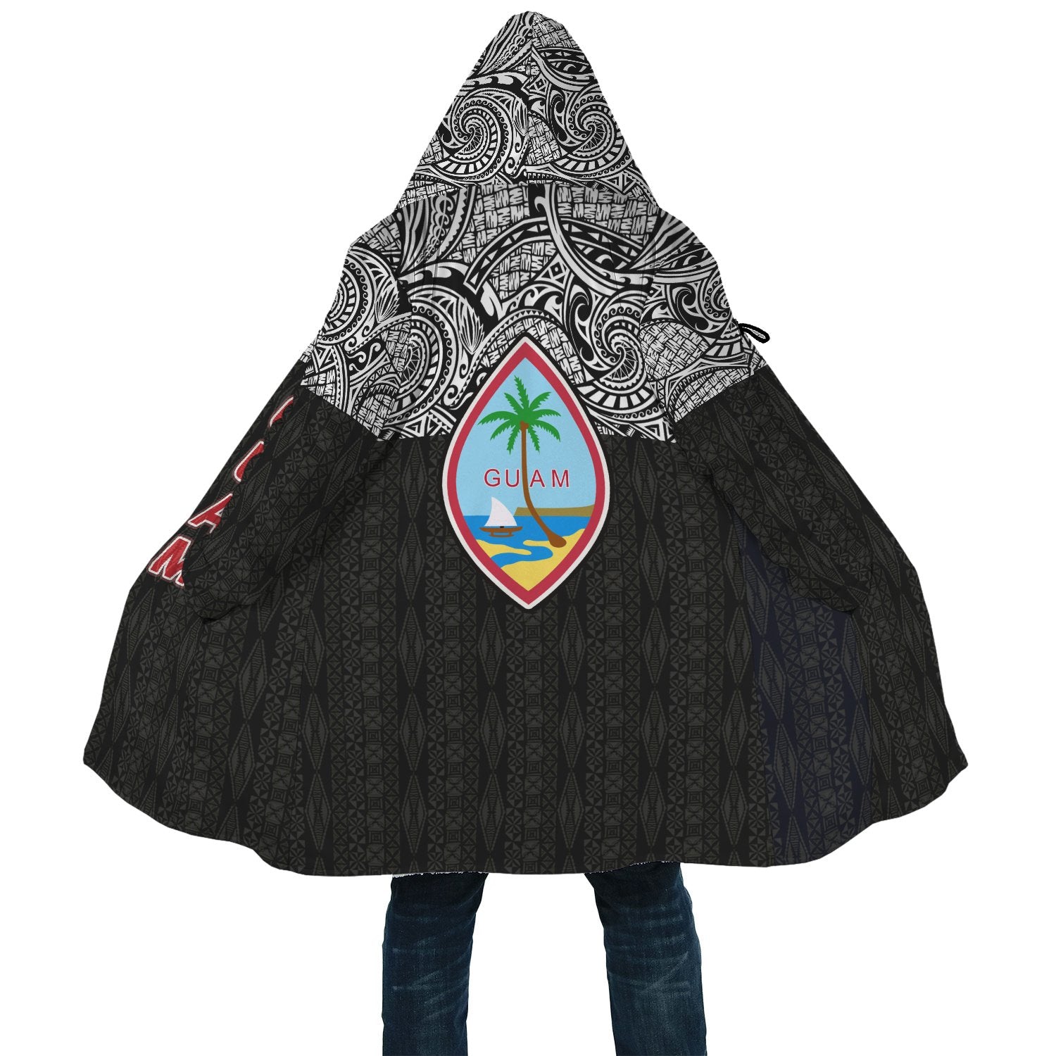 Guam All Over Print Cloak - Black Style Unisex Black - Polynesian Pride