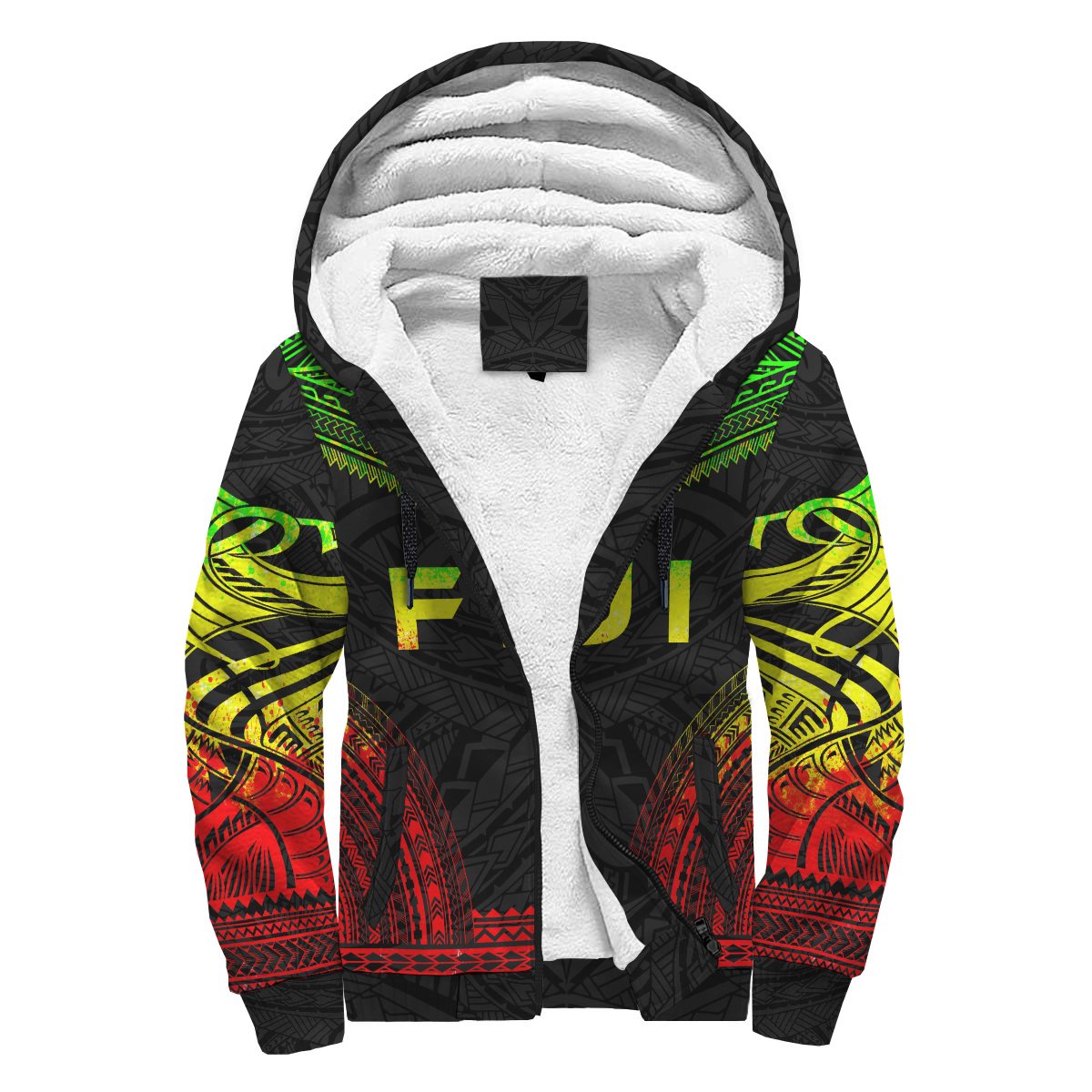 Fiji Sherpa Hoodie - Polynesian Chief Reggae Version Reggae - Polynesian Pride