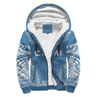 Northern Mariana Islands Sherpa Hoodie - Polynesian Chief Flag Version Blue - Polynesian Pride