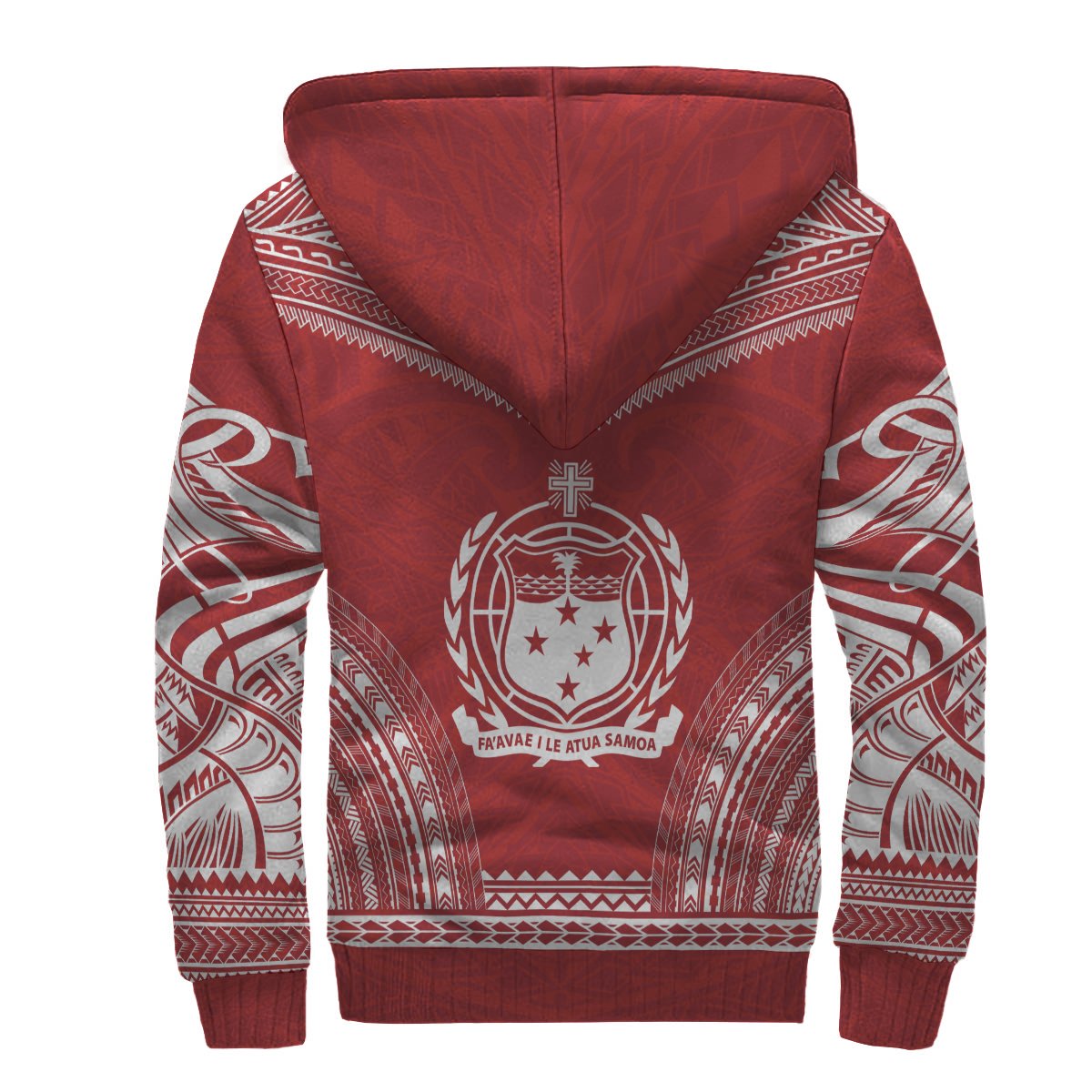 Samoa Sherpa Hoodie - Polynesian Chief Flag Version - Polynesian Pride